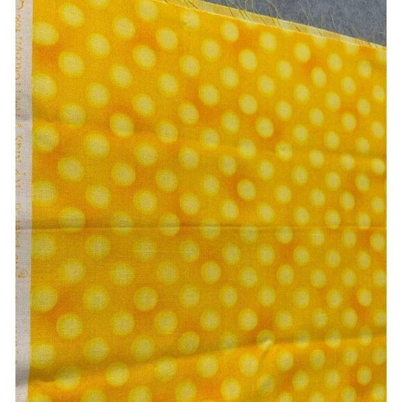 Yellow Polka Dot Fabric 18x22" Quilting Cotton By Moda Fabrics - Picture 1 of 8